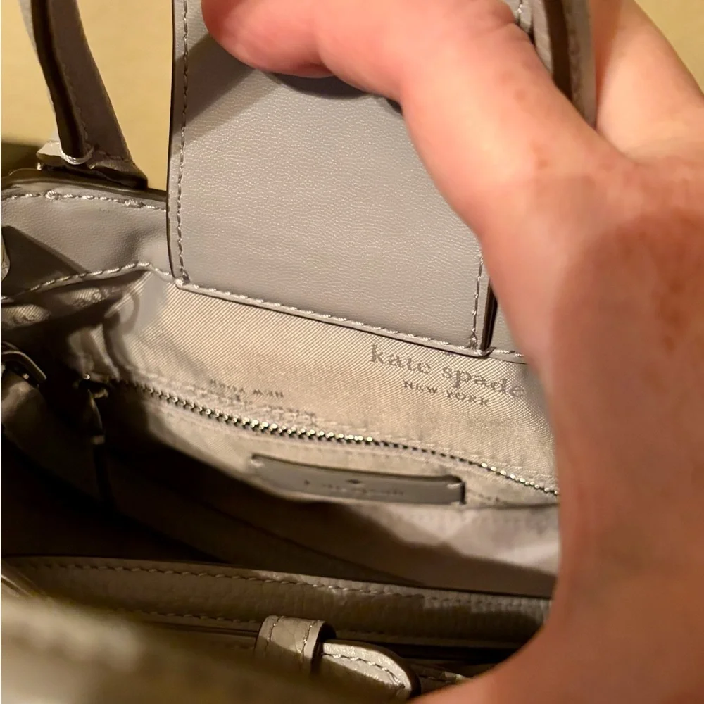 kate spade Pebbled Leather Crossbody Satchel - Gray